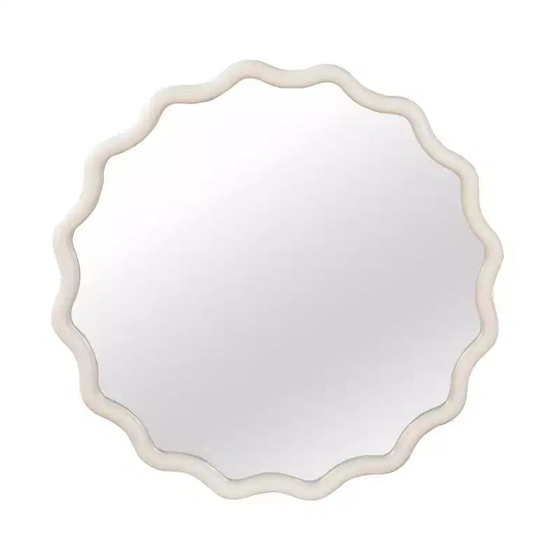 Whisen 36 Specchio Decorativo Onde Rotonde, Cornice in Legno Massello, Ingresso