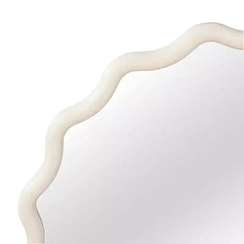 Whisen 36 Specchio Decorativo Onde Rotonde, Cornice in Legno Massello, Ingresso