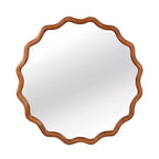 Whisen 36 Specchio Decorativo Onde Rotonde, Cornice in Legno Massello, Ingresso
