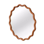 Whisen 36 Specchio Decorativo Onde Rotonde, Cornice in Legno Massello, Ingresso