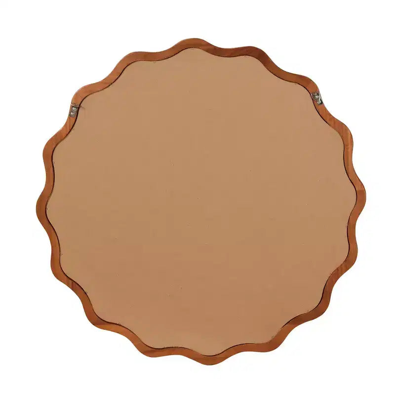 Whisen 36 Specchio Decorativo Onde Rotonde, Cornice in Legno Massello, Ingresso