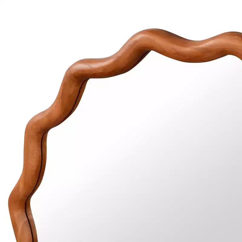 Whisen 36 Specchio Decorativo Onde Rotonde, Cornice in Legno Massello, Ingresso