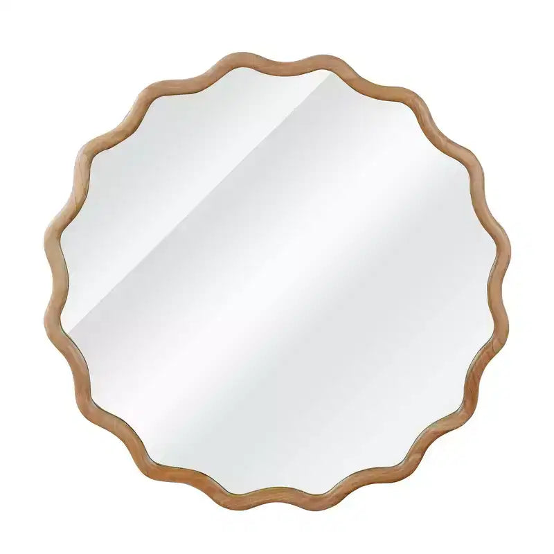 Whisen 36 Specchio Decorativo Onde Rotonde, Cornice in Legno Massello, Ingresso
