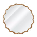 Whisen 36 Specchio Decorativo Onde Rotonde, Cornice in Legno Massello, Ingresso