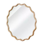 Whisen 36 Specchio Decorativo Onde Rotonde, Cornice in Legno Massello, Ingresso