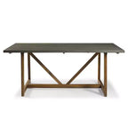 GDFStudio Callahan 72 Tavolo da pranzo a due tonalità in legno stile rustico con base a trespolo