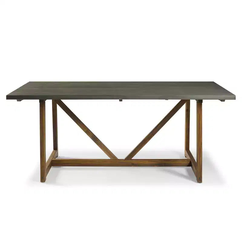 GDFStudio Callahan 72 Tavolo da pranzo a due tonalità in legno stile rustico con base a trespolo