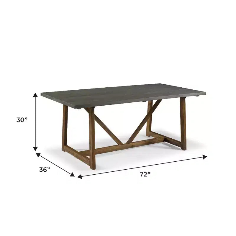 GDFStudio Callahan 72 Tavolo da pranzo a due tonalità in legno stile rustico con base a trespolo