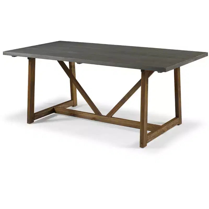 GDFStudio Callahan 72 Tavolo da pranzo a due tonalità in legno stile rustico con base a trespolo