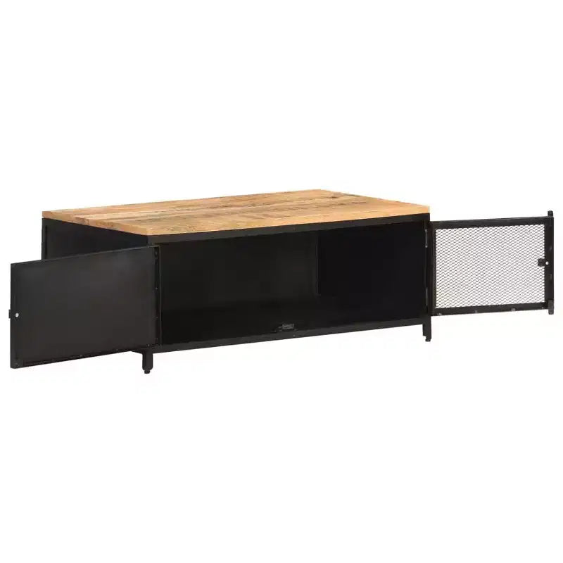 vidaXL Tavolino da caffè 89,9x50x37,1 cm in Legno Massello di Mango Grezzo