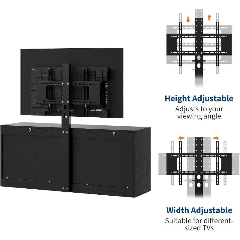 Mobile TV a 9 cassetti con zona TV integrata, grande console contenitore per TV a schermo piatto fino a 85 pollici, centro multimediale multifunzionale per soggiorno