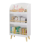 Libreria a 3 ripiani e mobile portaoggetti per giocattoli per camera da letto e soggiorno, bianco
