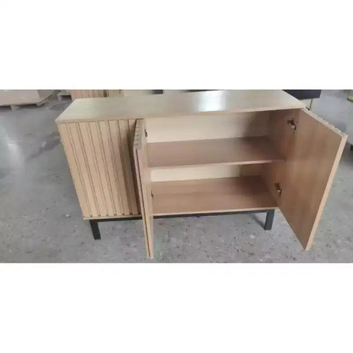 Particleboard Vertical Striped Side Cabinet