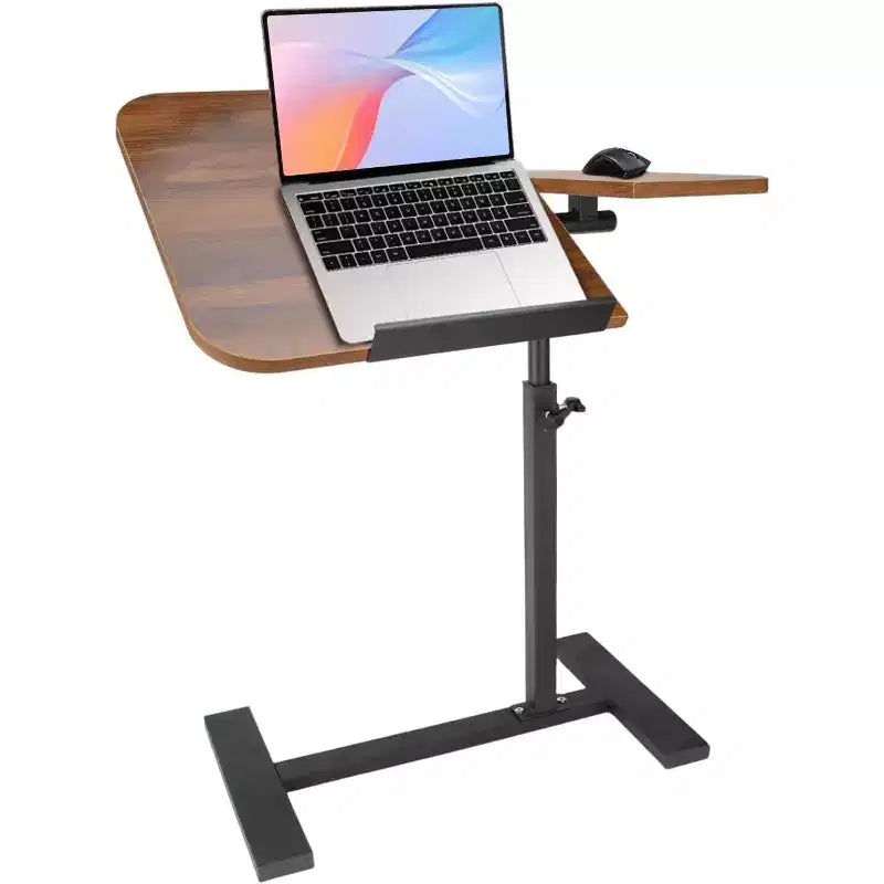Scrivania mobile per laptop regolabile in altezza con piano inclinabile e ruote bloccabili, per casa, ufficio o ospedale