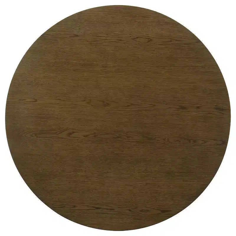 Set di 2 tavolini rotondi in legno con ripiani aperti e gambe cilindriche, finitura rovere