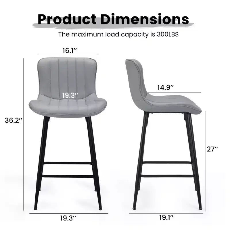 Set di 2 sgabelli da bar girevoli in pelle PU ad altezza bancone con sedile ergonomico e base in metallo