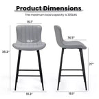 Set di 2 sgabelli da bar girevoli in pelle PU ad altezza bancone con sedile ergonomico e base in metallo