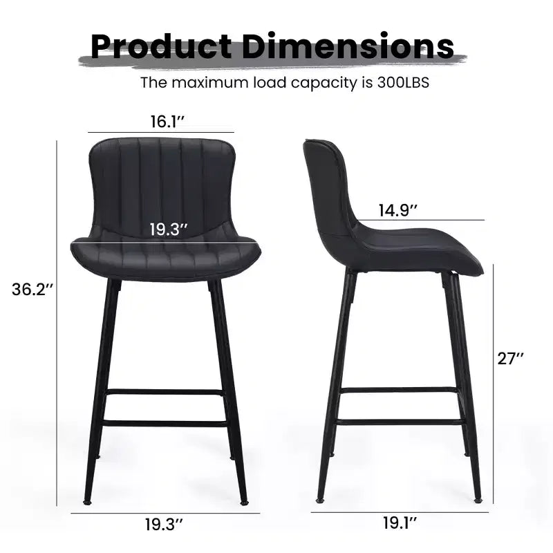Set di 2 sgabelli da bar girevoli in pelle PU ad altezza bancone con sedile ergonomico e base in metallo
