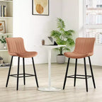 Set di 2 sgabelli da bar girevoli in pelle PU ad altezza bancone con sedile ergonomico e base in metallo
