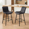Set di 2 sgabelli da bar girevoli in pelle PU ad altezza bancone con sedile ergonomico e base in metallo