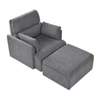Set poltrona accento oversize con pouf contenitore, poltrona imbottita larga 89 cm per soggiorno