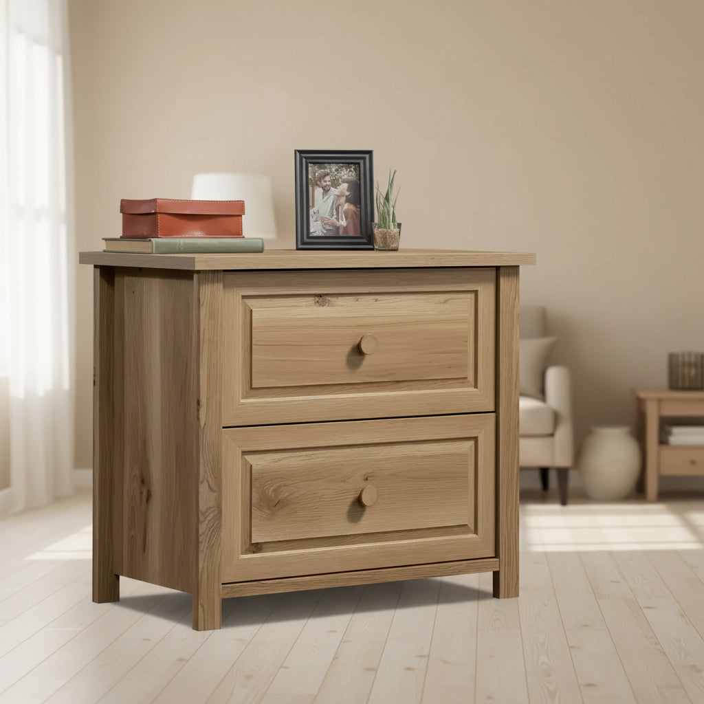 GDFStudio Brixton Farmhouse File Cabinet with 2 Drawers